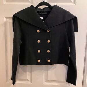 Zara button up jacket with a large collar